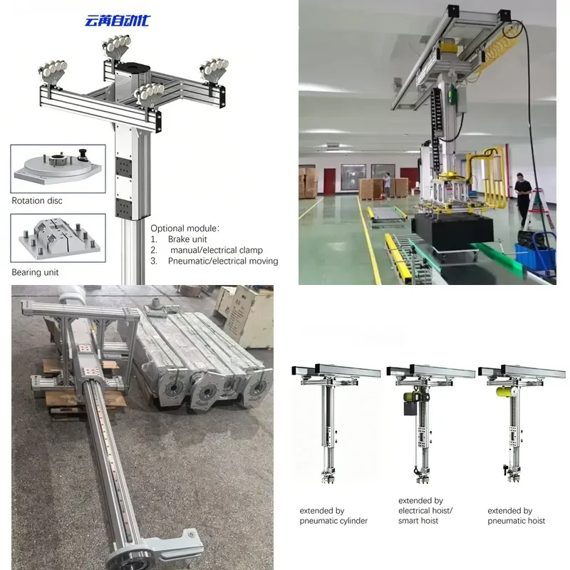 for YUNR Aluminum KBK Crane Telescopic Boom Module with Anti Torque Function 1 Year Warranty