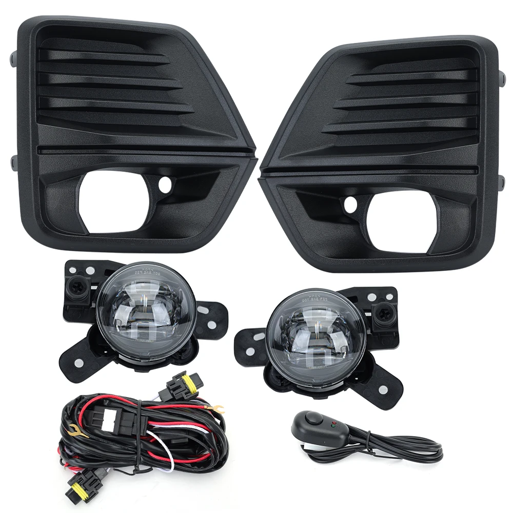 LED Fog Light Set Assembly For Chevrolet Colorado 2023 US Foglamp Headlight Cover With Radar Hole Frame Wire Car Accessories