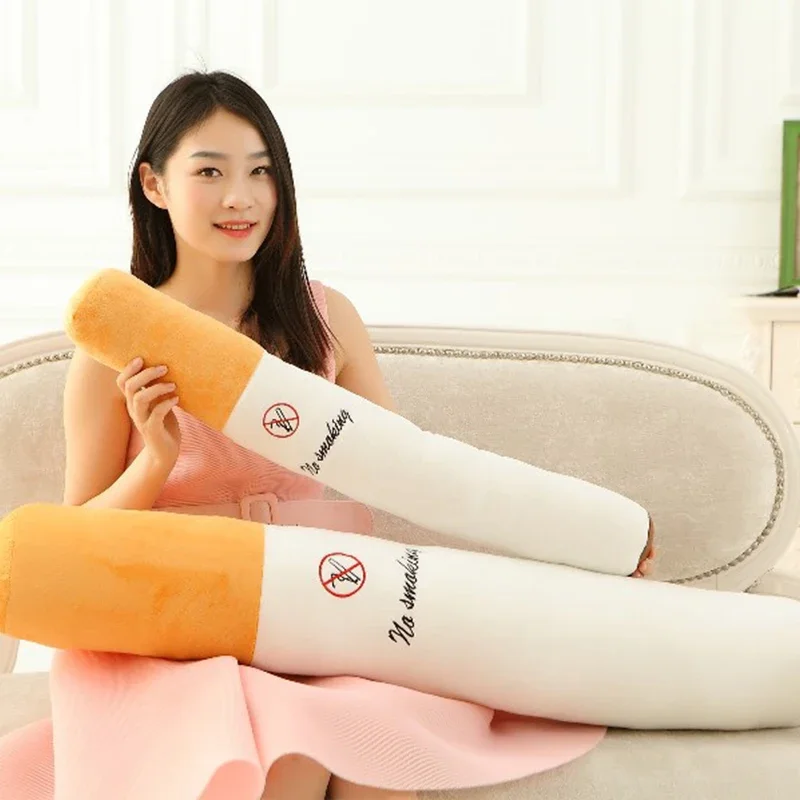 25-75cm Funny Smoking Cylindrical Sleeping Cigarette Pillow Smulation Plush Toys Fashion Boyfriend Birthday Gift Throw Pillow