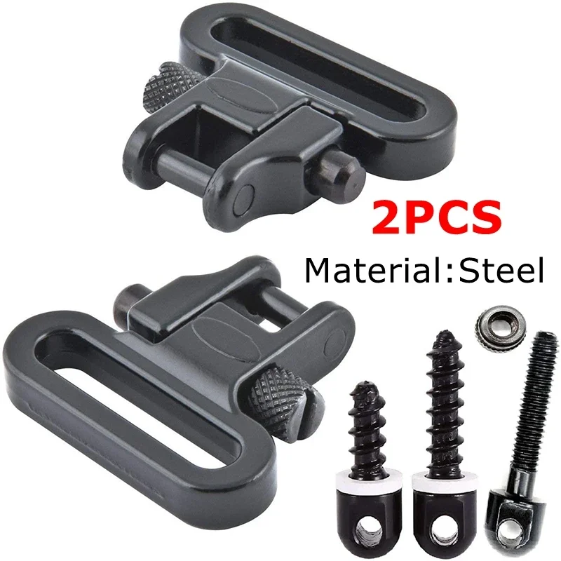 2PCS Quick Detach Tactical Rifle Sling Swivels Mount Adapters Attachment Clips Heavy Duty 300lbs Outdoor Hunting Gun Accessories