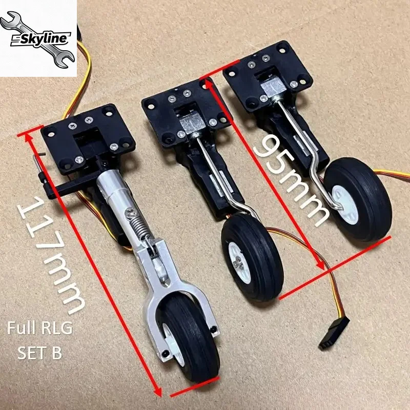25g Retractable Landing Gear Servo with 36mm PU Wheel for 1.5-2Kg RC Plane Models Airplane DIY Fighter Model Spare Part