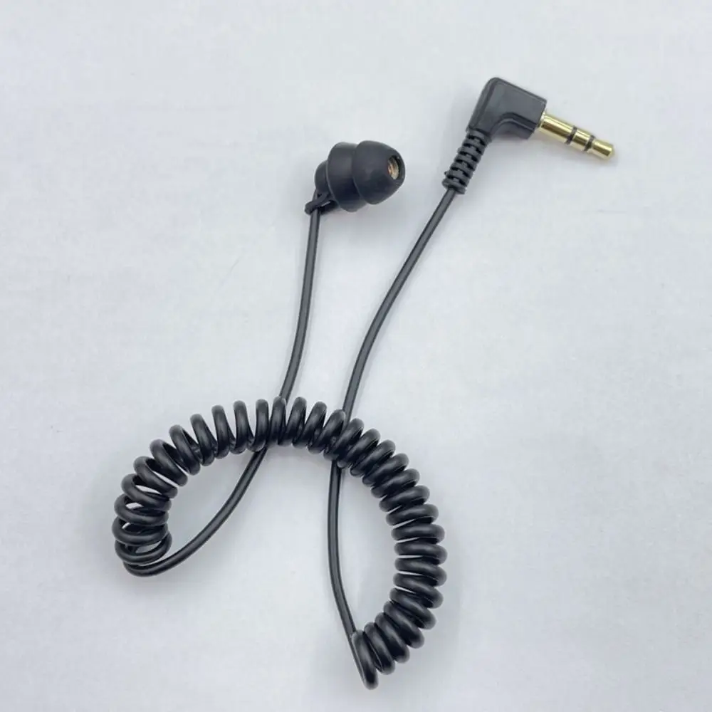 In Ear Single Side Earphone Flexible Cable Heavy Bass 3.5mm Spring Earphones Lightweight Noise-canceling Single Headphones