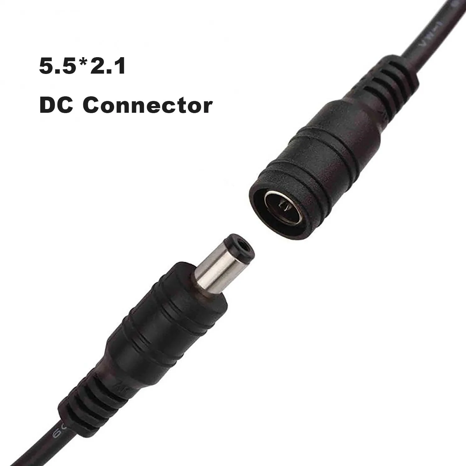 22AWG DC 5.5*2.1mm Male/Female Power Extension Cable 15cm, 5-12V DC Jack Cord for LED Strip Lights CCTV