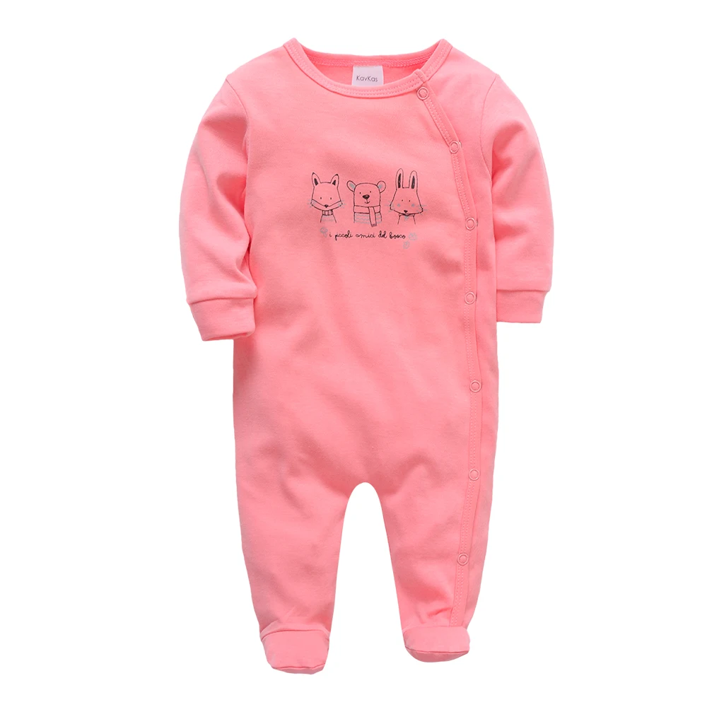 KAVKAS neonate abbigliamento 100% cotone morbido bambini pagliaccetti coniglio rosa tuta neonato pigiama neonate vestiti 0-12 mesi