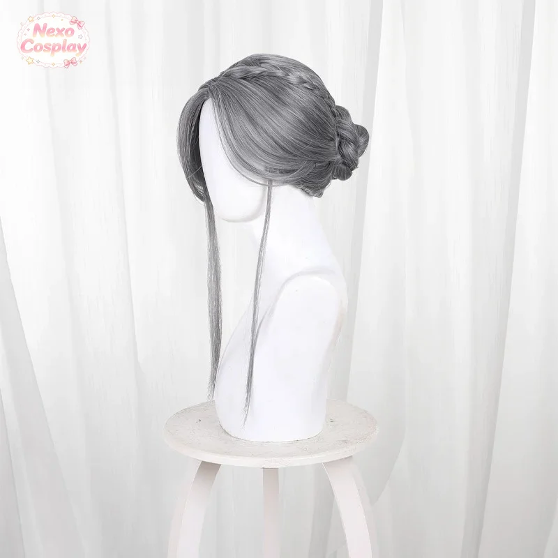 Reverse: 1999 Ms. Stranger Cosplay Wig Silver Gray Updo Side Part NexoCosplay view 2