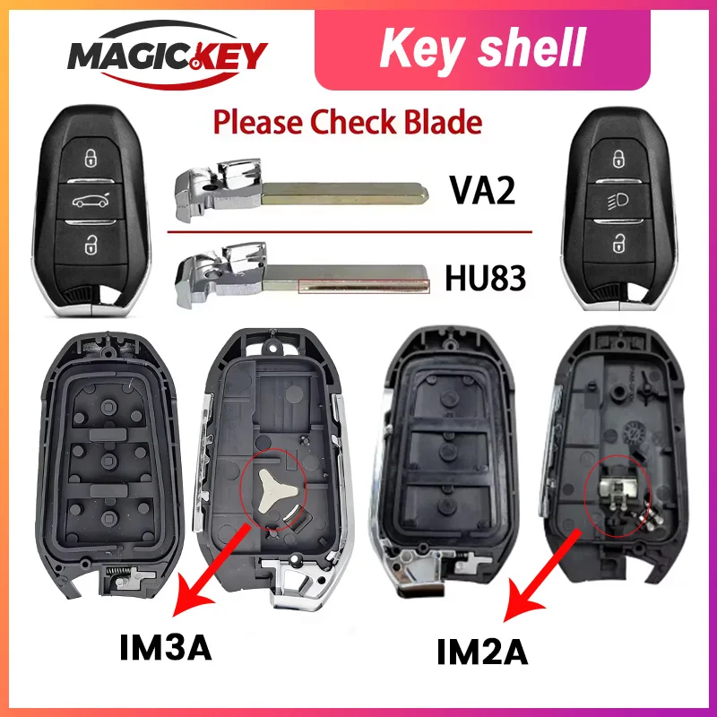 

3 Buttons Remote Key Shell Replacement HU83 Blade For Peugeot 308 3008 4008 5008 508 Expert Citroen Picasso C4 DS4 DS5ls Ds6 Ds7