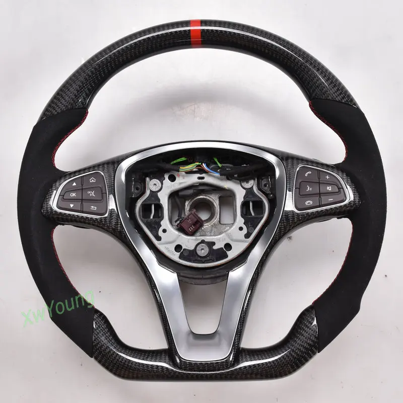 For Mercedes-benz W204 W205 W212 W218 W253 C205 C200L GLC GLE 100% Real Carbon Fiber Steering Wheel