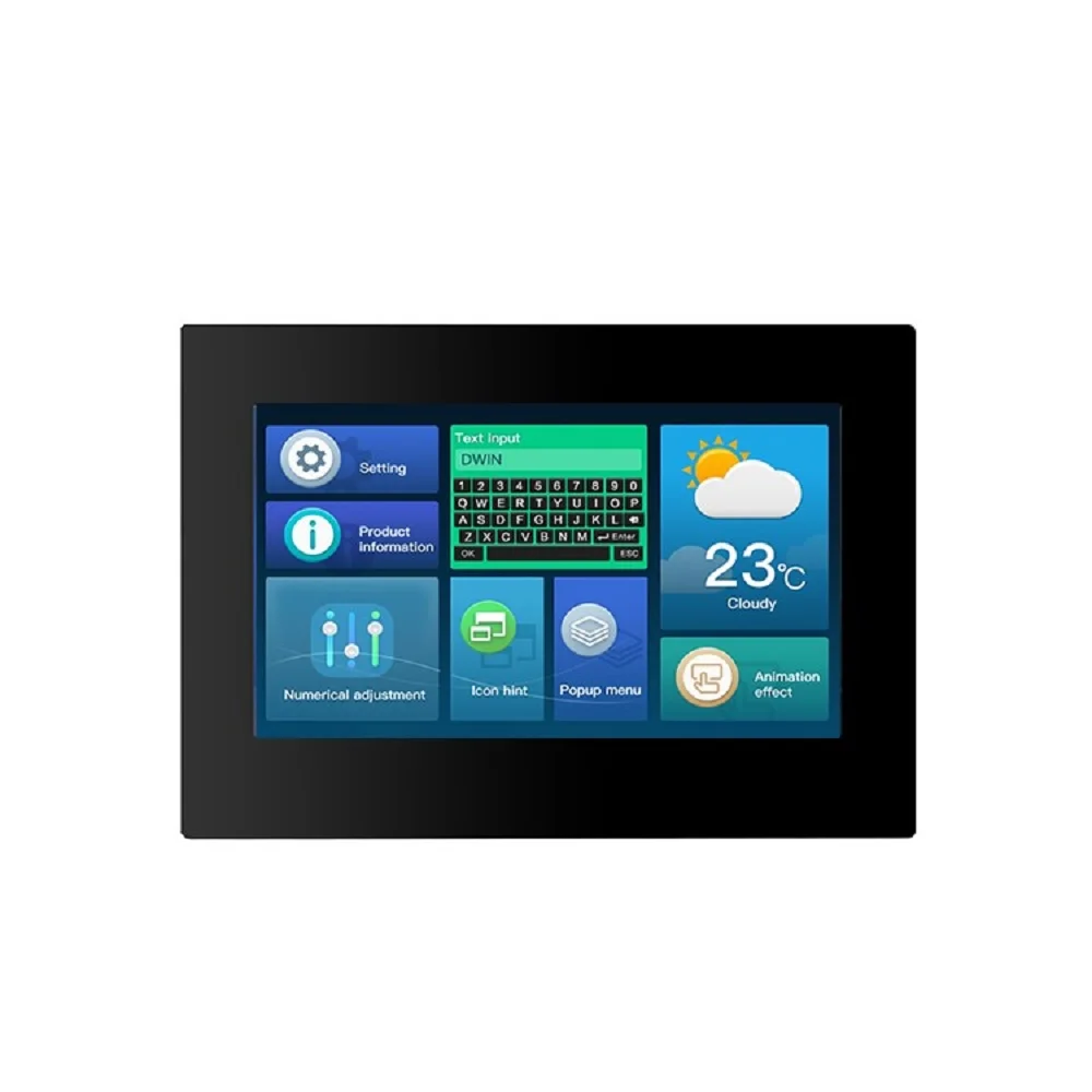 DWIN 7 "HMI inteligentny wyświetlacz TN 800x480 moduł LCD ekran rezystancyjny panel dotykowy z obudową dla Arduino DMG80480C070_15WTR — zdjęcie produktu 7