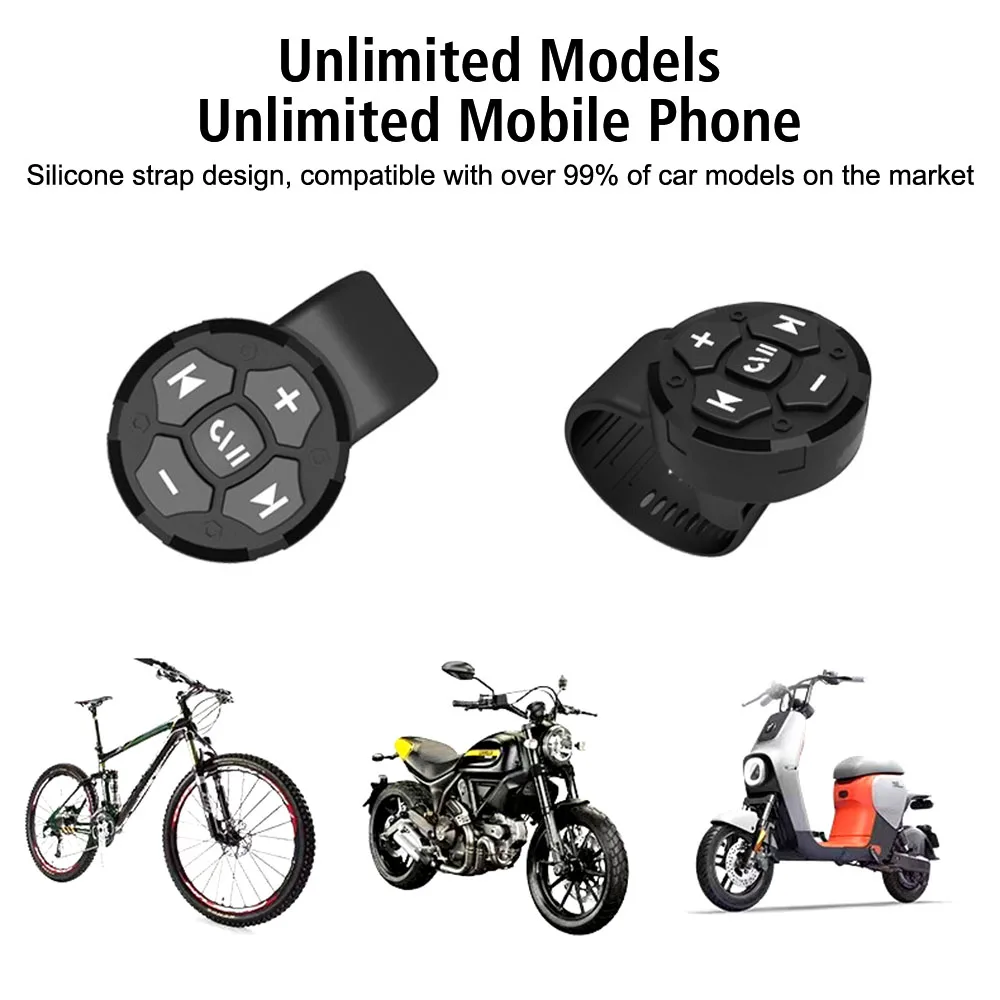 Handlebar Media Controller Steering Wheel Remote Control Motorcycle/Bike Wireless Bluetooth 5.3 Remote Button Helmet Earphone