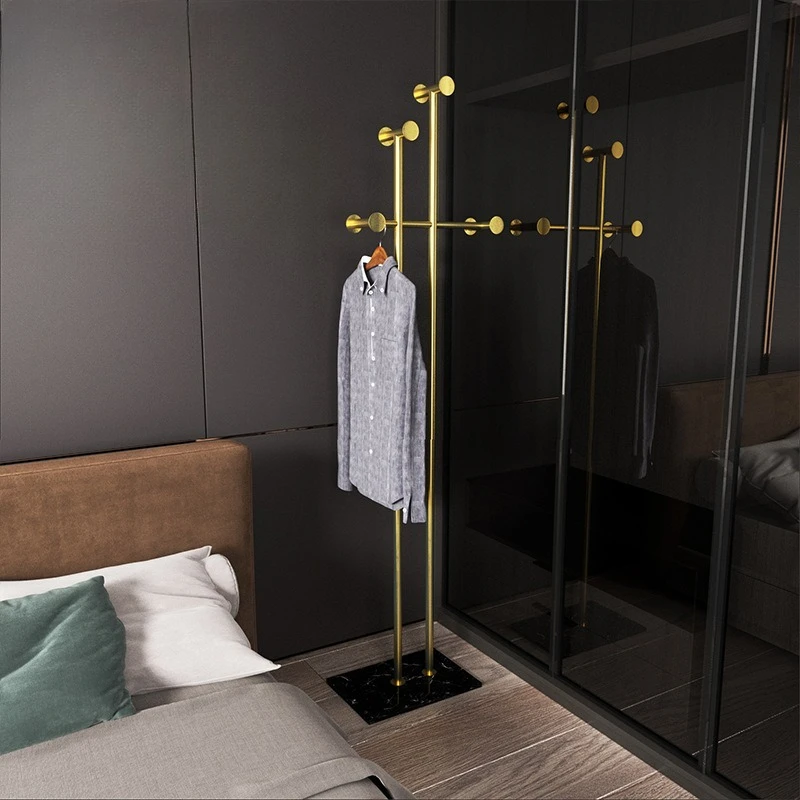 Nordic Floor Standing Coat Rack Bedroom Bedside Clothes Hanger Vertical Storage Organizer for Bag