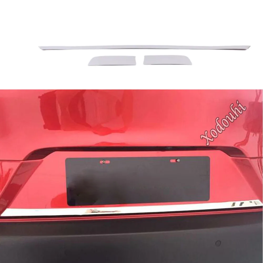 Sticker Body Cover Stainless Steel Rear Door Tailgate Frame Plate Trim Lamp Trunk 3pcs For Mazda CX-30 CX30 2020 2021 2022 2023