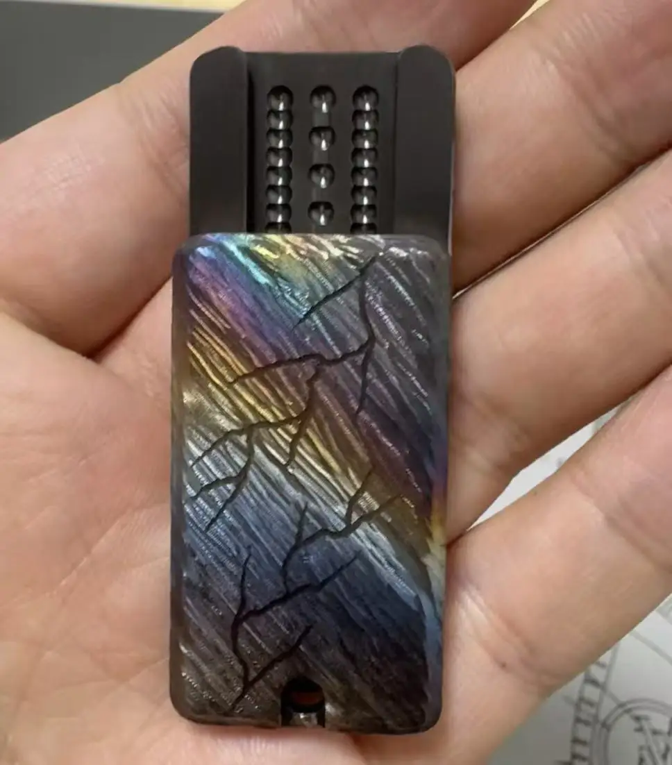 Used EDC Nine Hand Zirconia Rainbow Carving fidget slider Decompression toys