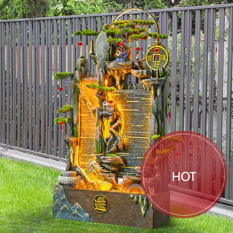

G Flowing Water Wall Courtyard Water Curtain Wall Flowing Circulating Water Ornament Landscape Landing Rockery