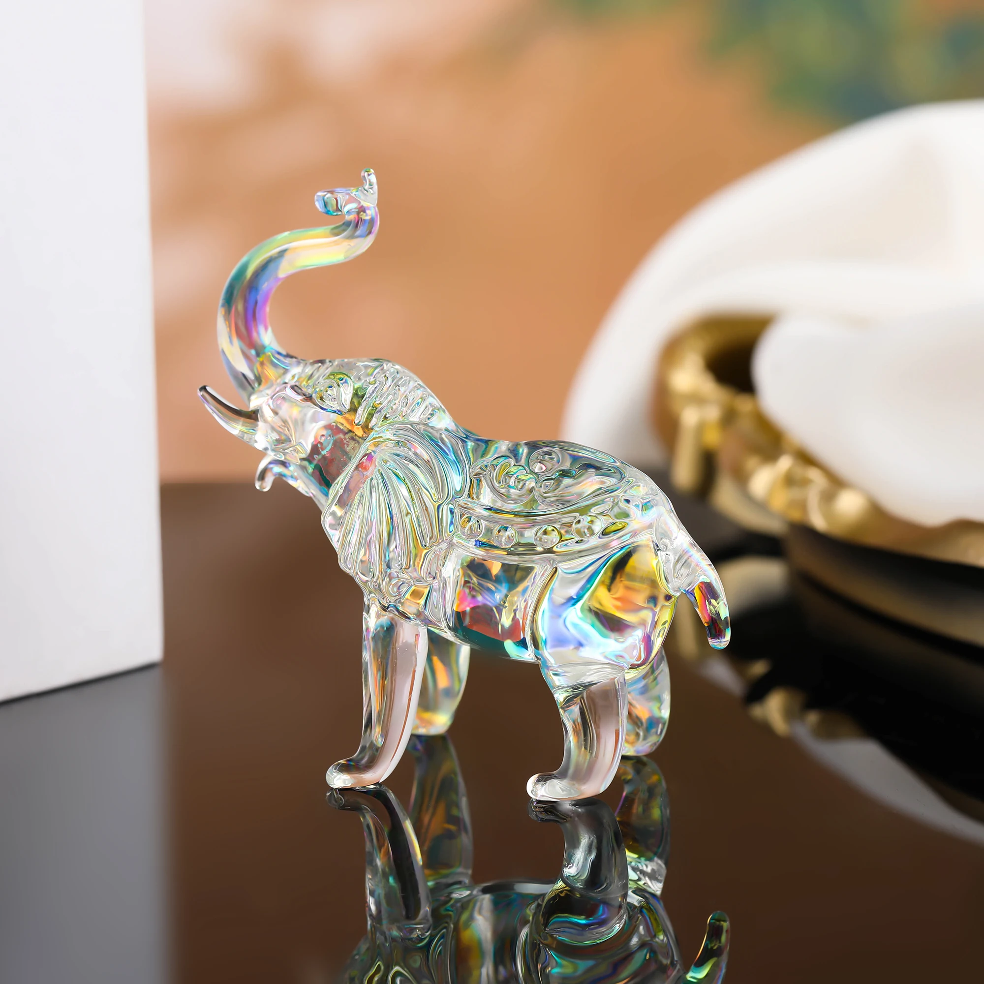 Crystal Elephant Ornaments Crystal Animal Elephant Figurines Home Decoration Sculptures Delicate Statue Desktop Holiday Gifts