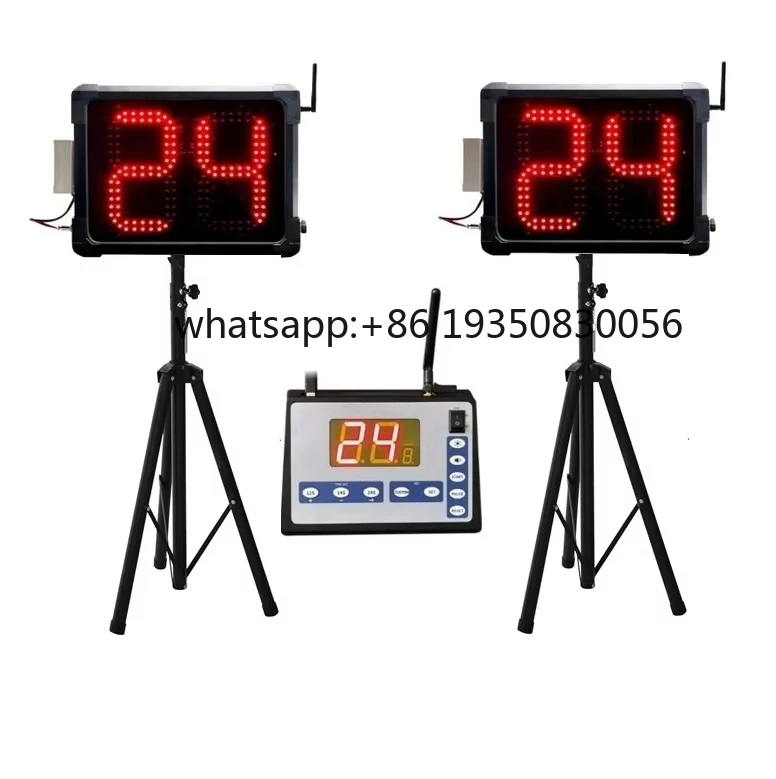 YIZHI Wireless Game Controller Portable 8 Inch Digital Countdown 24s Shot Clock with Tripod Stand Outdoor Basketball Court