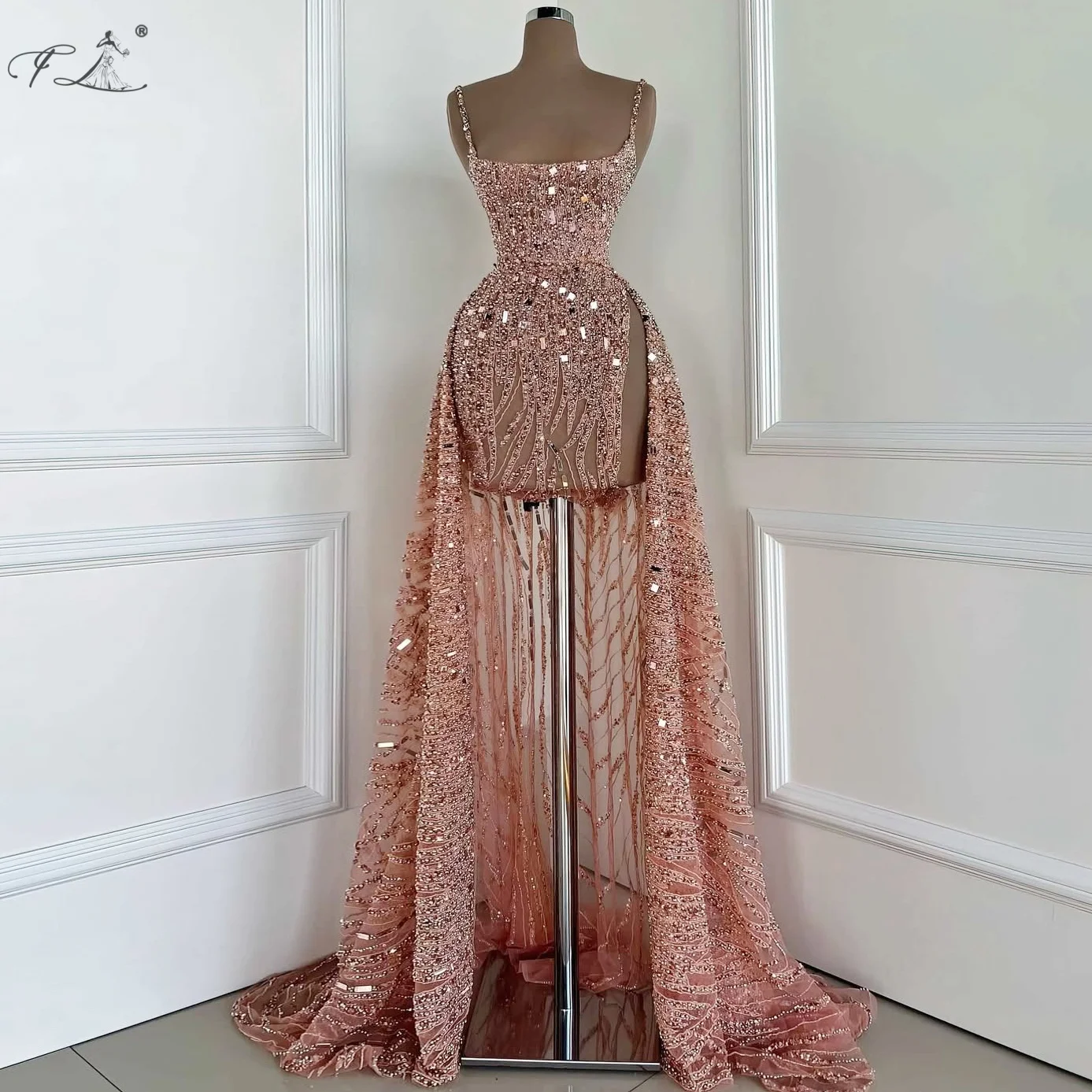 

Вечернее платье на тонких бретельках, тюлевое платье со шлейфом и блестками, розовая мини-юбка русалки, сексуальный дизайн, праздничное платье, платье знаменитости, настраиваемое