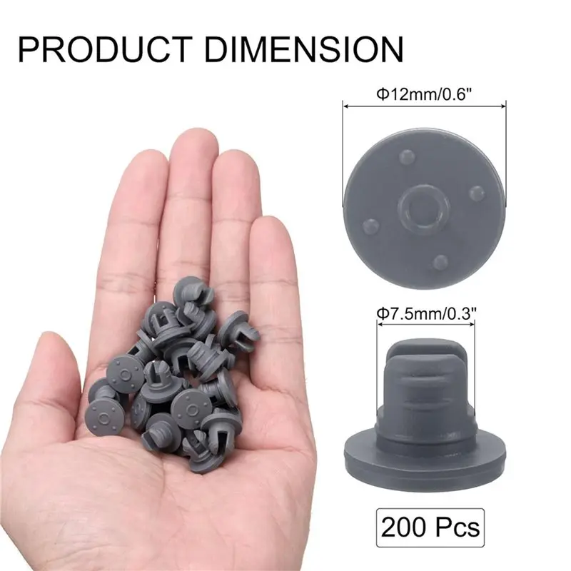 AT41 7.5 Mm/0.3 Inch Vials Rubber Stoppers, 1000 Pcs Two Legs Butyl Rubber Bottle Stopper Self-Healing Injection Ports Seal