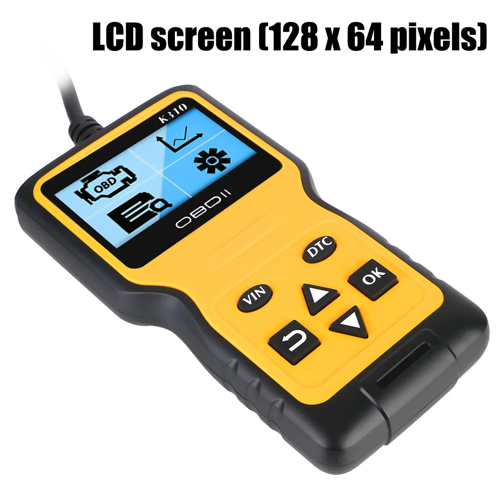 OBD2 Code Reader OBDII Scanner 16 Pin K310 Car Diagnostic Tools Plug and Play Digital Display Universal