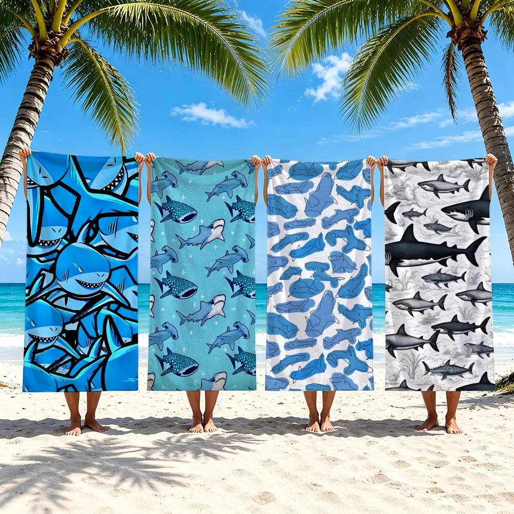 Art Whale Shark Towel Towel Beach Towel Oversized Quick Dry Towel Absorbent Soft Swim BeachTowels for Men Women