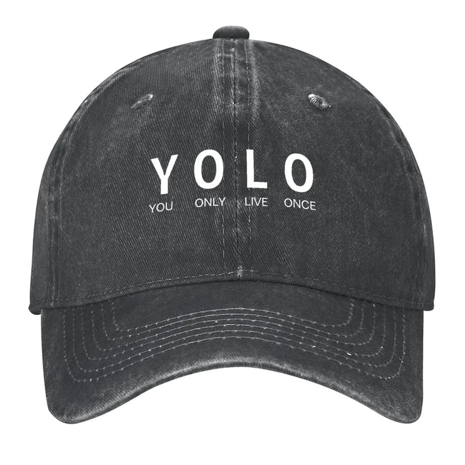

YOLO (You Only Live Once) - White Simple Baseball Cap Snapback Cap Thermal Visor custom caps Hats For Men Women's
