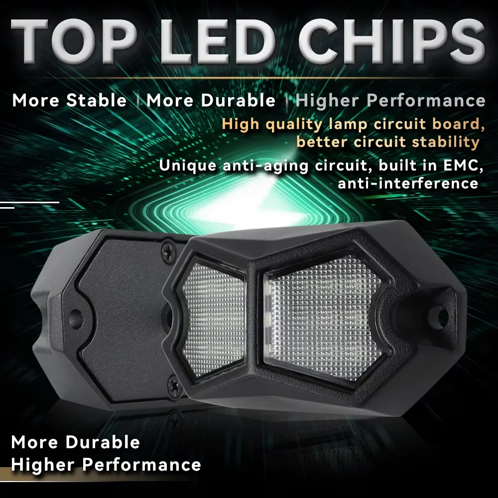 18 LED Car For UTV Truck LED Rock Light Van Lorry RV Exterior Atmosphere Light Auto Bottom Light Lamp Underbody Led Neon Lights