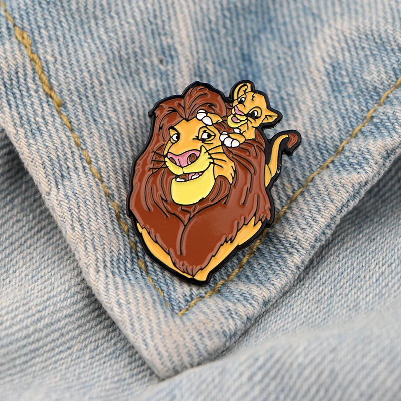 LT854 The Lion King Stitch Cute Enamel Pins Badge for Backpack Collar Lapel Pins Jewelry Birthday Gifts for Friends