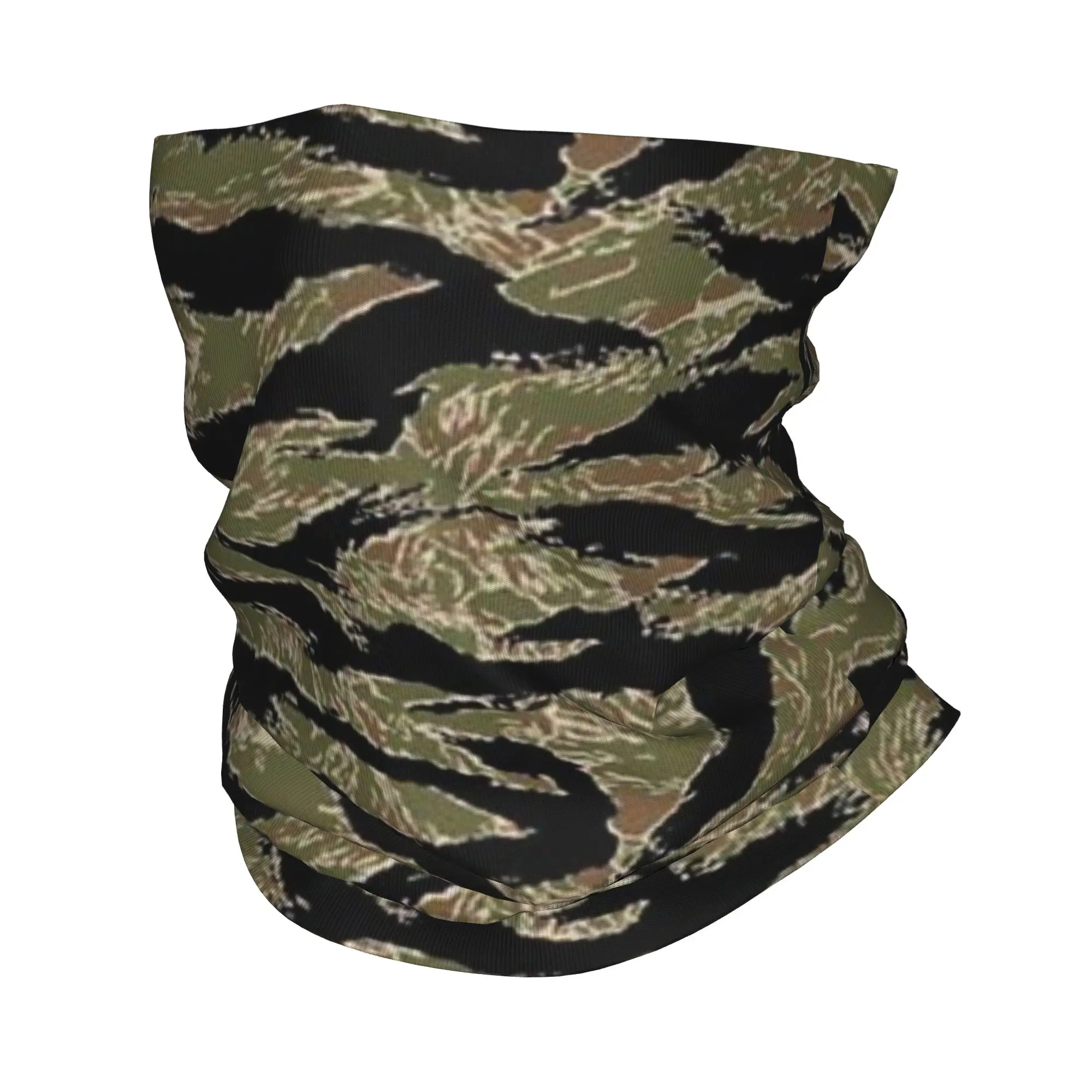 Tiger Stripe Camouflage Military Camo Bandana Neck Cover Printed Wrap Scarf Warm Headband Outdoor Sports Unisex Adult Washable