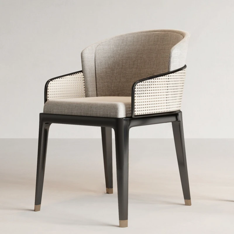 

Nordic Solid Wood Rattan-Woven Dining Chair Modern High-End Restaurant Luxury Dining Chair Designer Home Furniture Sillas FYDC