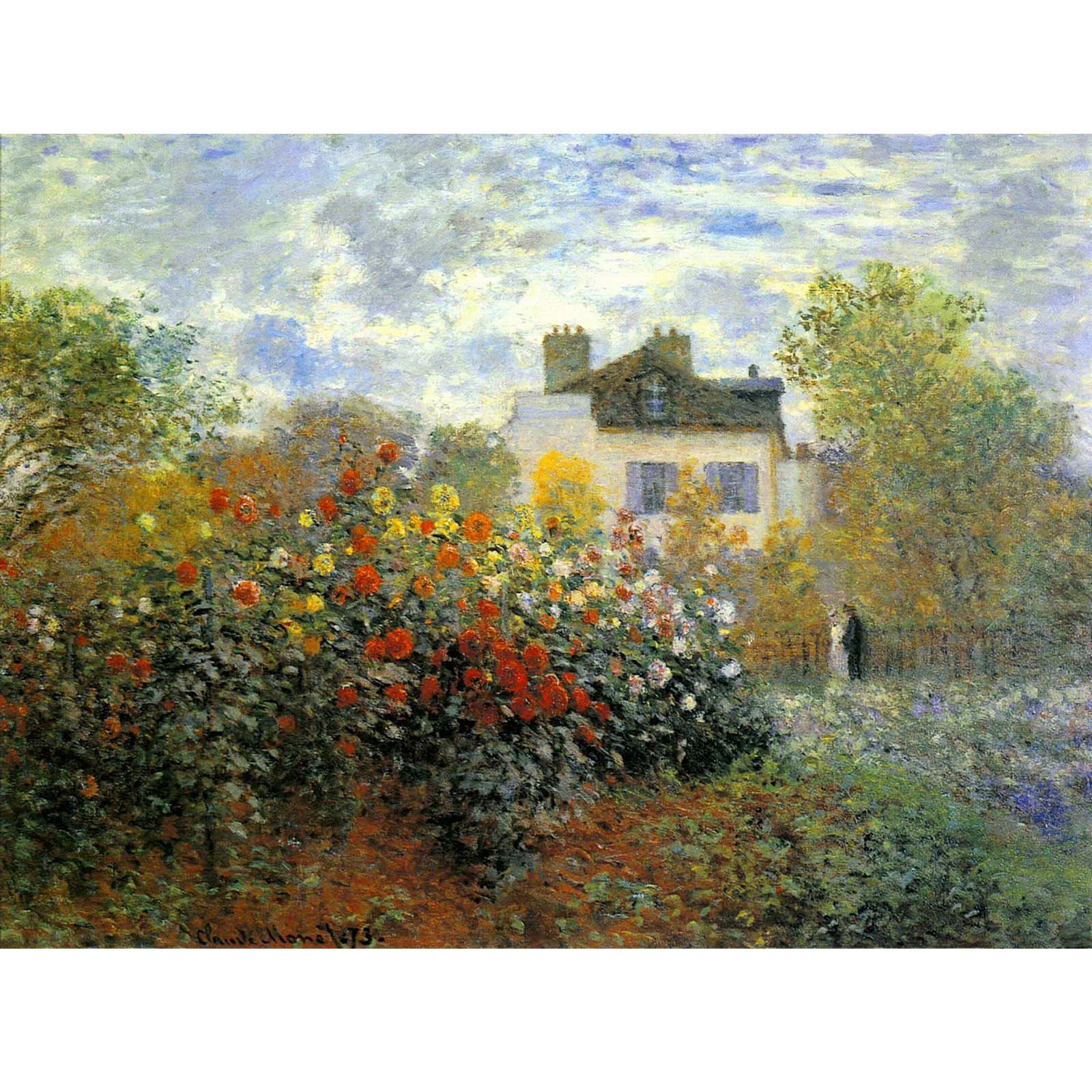 

The Garden of Monet at Argenteuil by Claude Monet Hand Painted Impressionist landscape Oil Painting Wall decoration picture