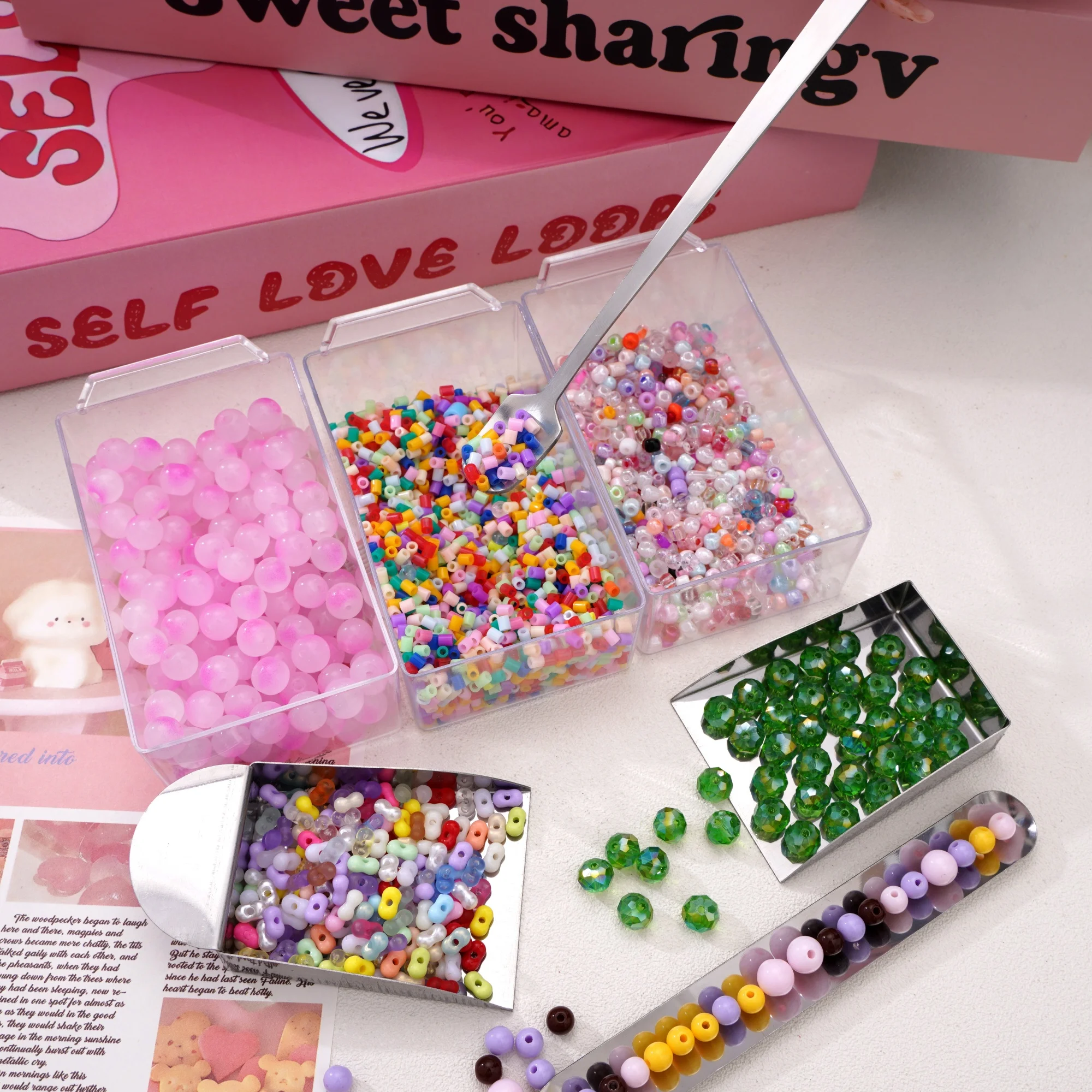 1PC Stainless Steel Seed Bead Scoop Metal Shovel Spoon Beads Pick Up Tools for Handmade DIY Jewelry Beading Storage Organizer
