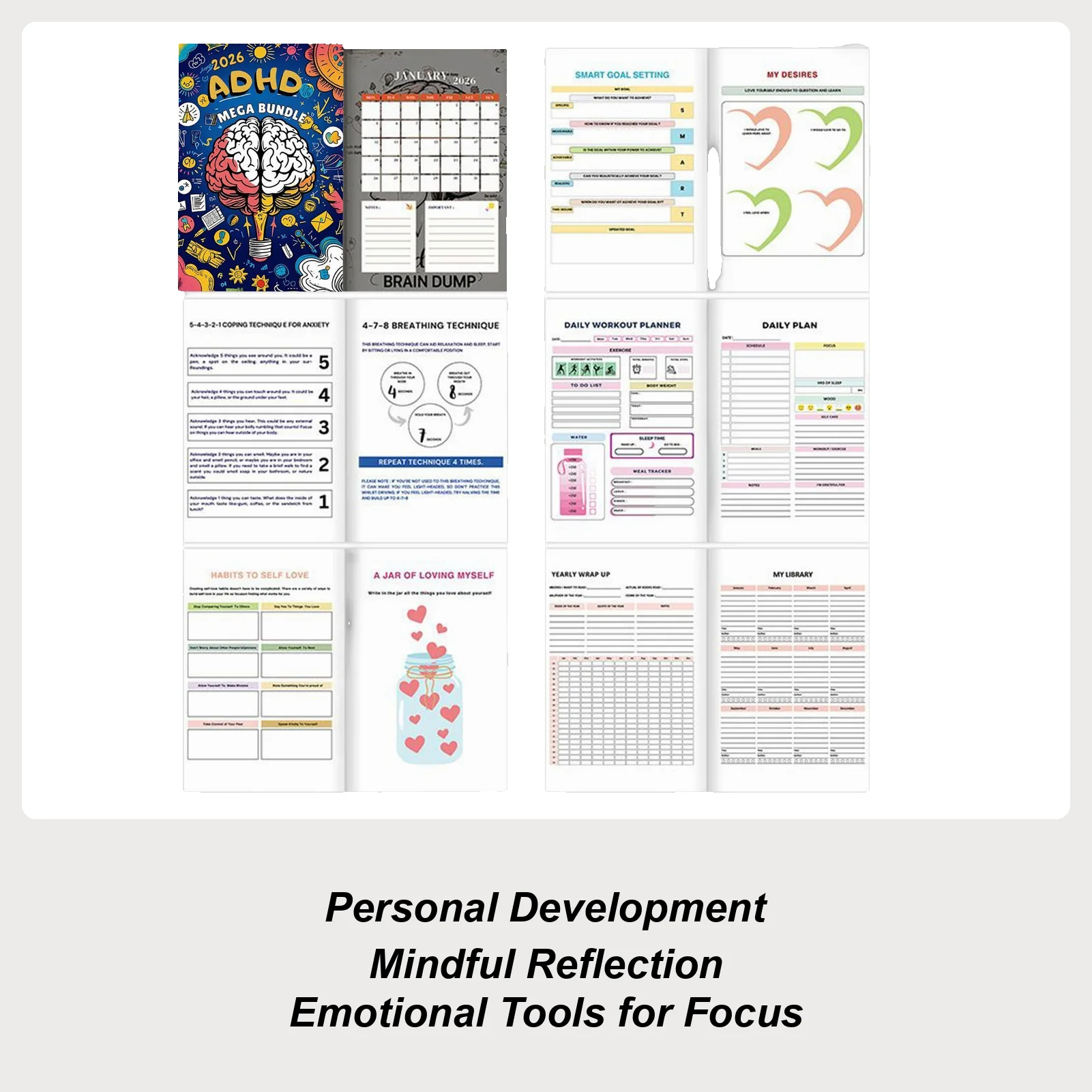

Книга-календарь на 2026 год, блокнот с расписанием студентов, 300 листов, цели для психического здоровья, дневник, фитнес-трекер для классного учителя колледжа