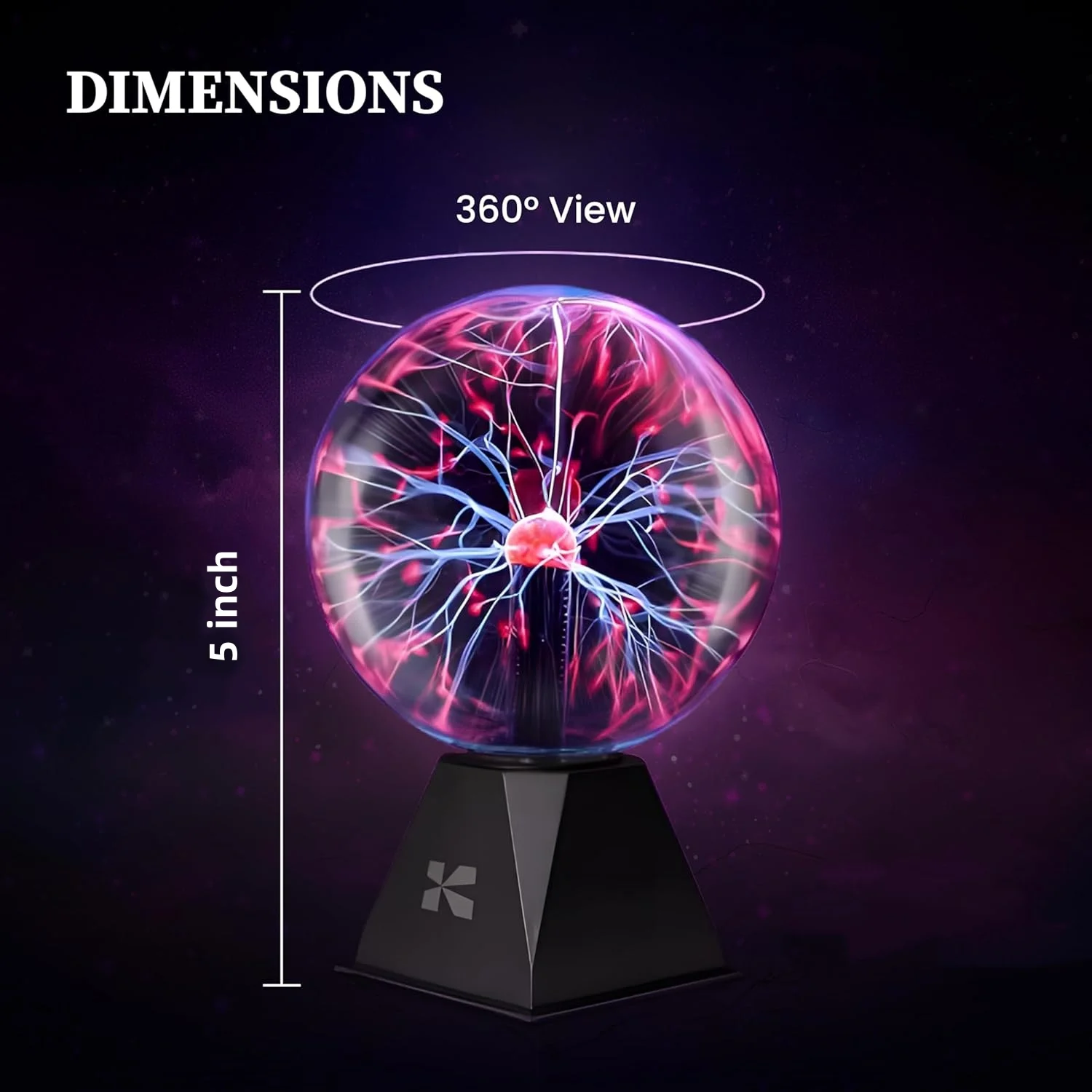 5 Inch LED Lights Touch Glass Plasma Ball Lamp Rechargeable Table Lamp for Room Decoration Night Light fit Party Bedroom - Image 6