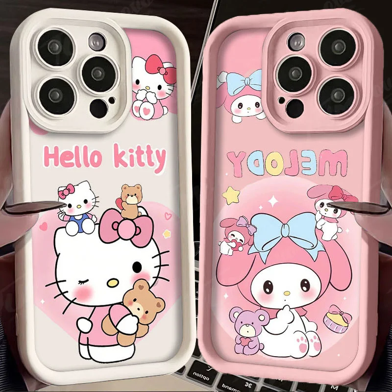 Sanrio Hello Kitty Mymelody Phone Case for Xiaomi Redmi Note 13 12 11 Pro Plus 12S 11S 10S 10 9 9S 8 12C 13C Matte Back Cover