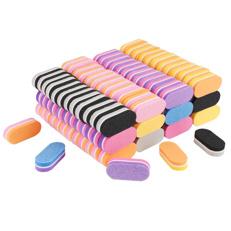 2/5/10/20/50pcs New Mini Sponge Nail File 100/180 Colorful Buffer Block Double Sided Sandpaper Pedicure Manicure Nail Art Tips