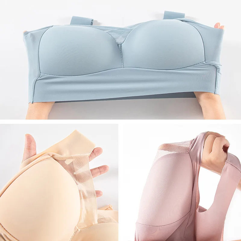 Cross border plus size plus fat version vest style seamless sports underwear European and American women's back bra spot wholesa