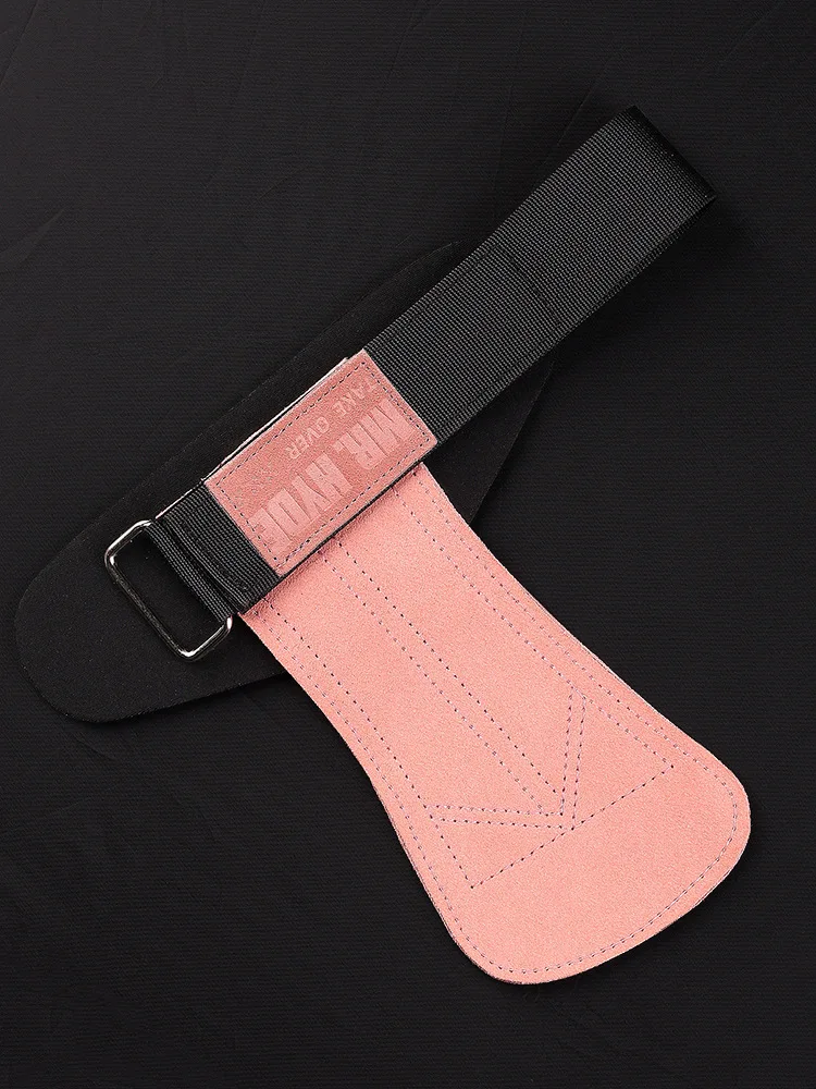 Women Leather Gym Gloves Pull-up Lifting Gymnastic Crossfit Anti-Skid Belt Wraps Support Palm Protection Pad Pink Color Gloves