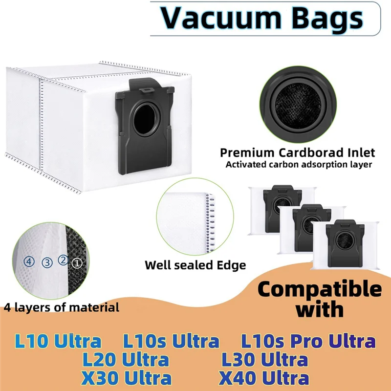 ABUD-Kit de acessórios para aspirador de pó Robô Peças de reposição para maior durabilidade