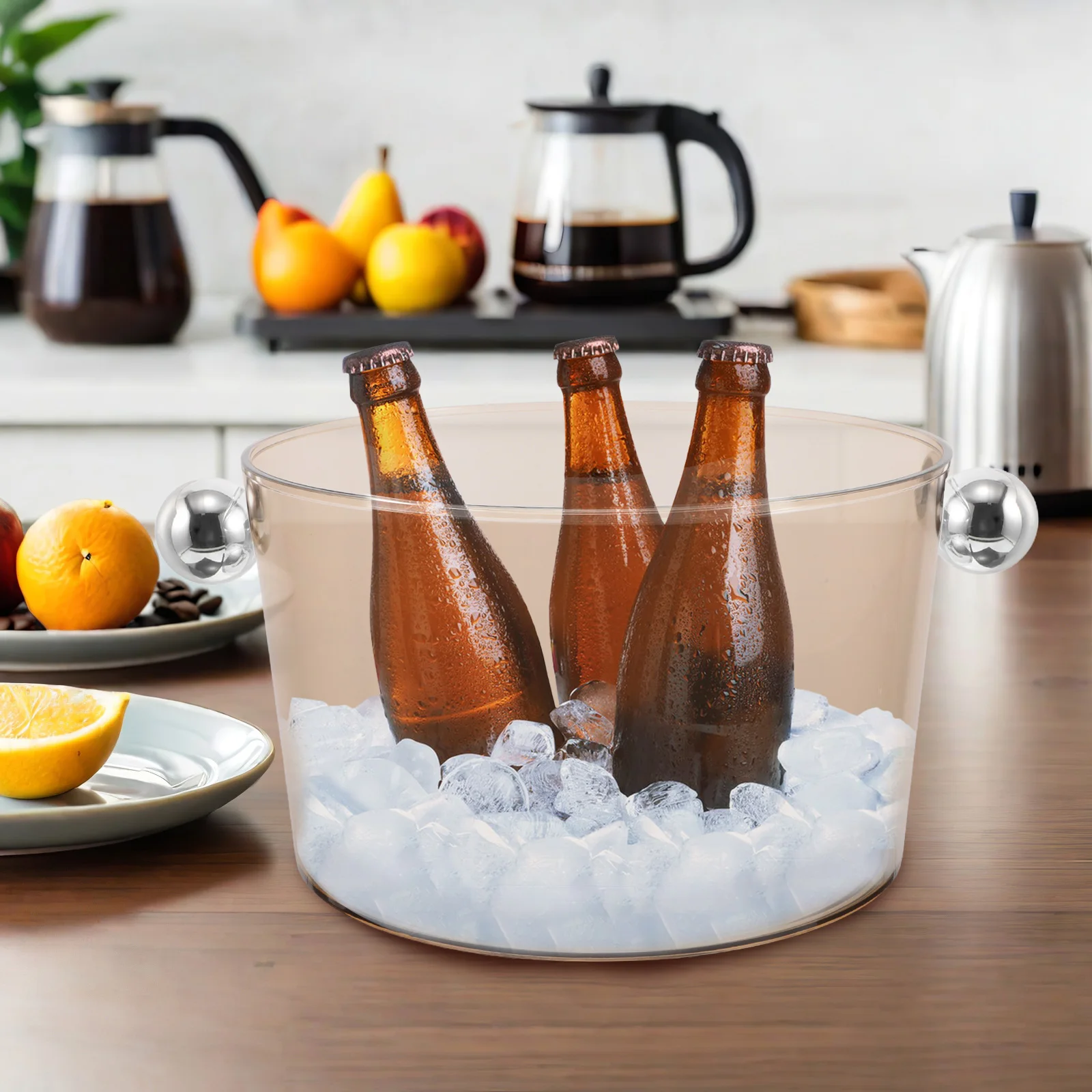 

Ice Bucket Beverage Tubs for Parties Drinks Bar Supplies and Tools Camping Freezer Acrylic Container Clean It