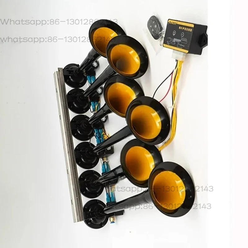 36 Tone Musical Air Horn, Metal Tube Car Truck Train Electronic Melody Horn with Control Button, Automobile Accessories