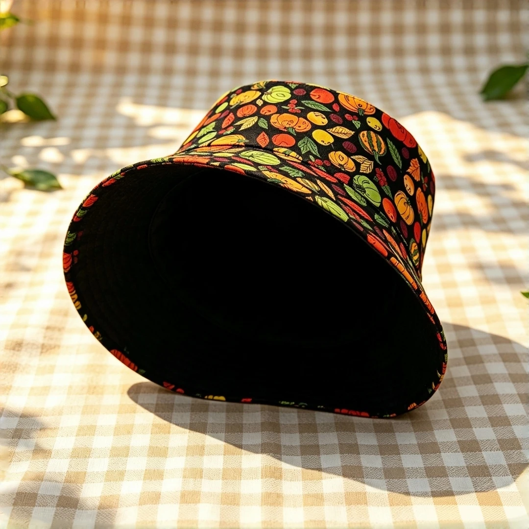 Autumn Halloween Pumpkin Print Bucket Hat for Women Men Fall Harvest Maple Leaf Pattern Fisherman Cap Casual Outdoor Travel Part