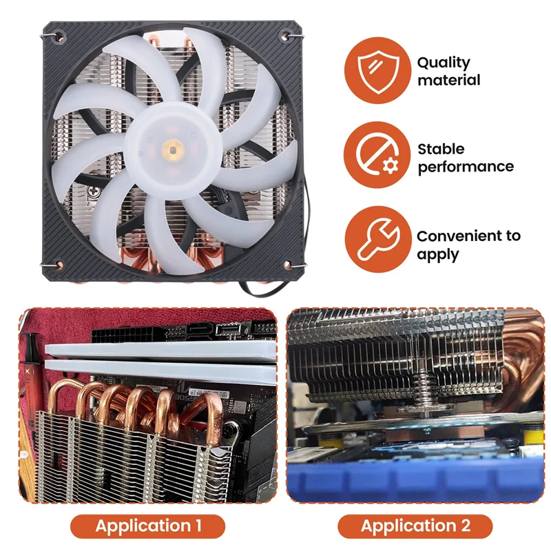 RISE-ZS10C-50 얇은 CPU 쿨러 50Mm 10 히트 파이프 ITX 다운 압력 라디에이터 TDP 200W LGA 115X 1700용