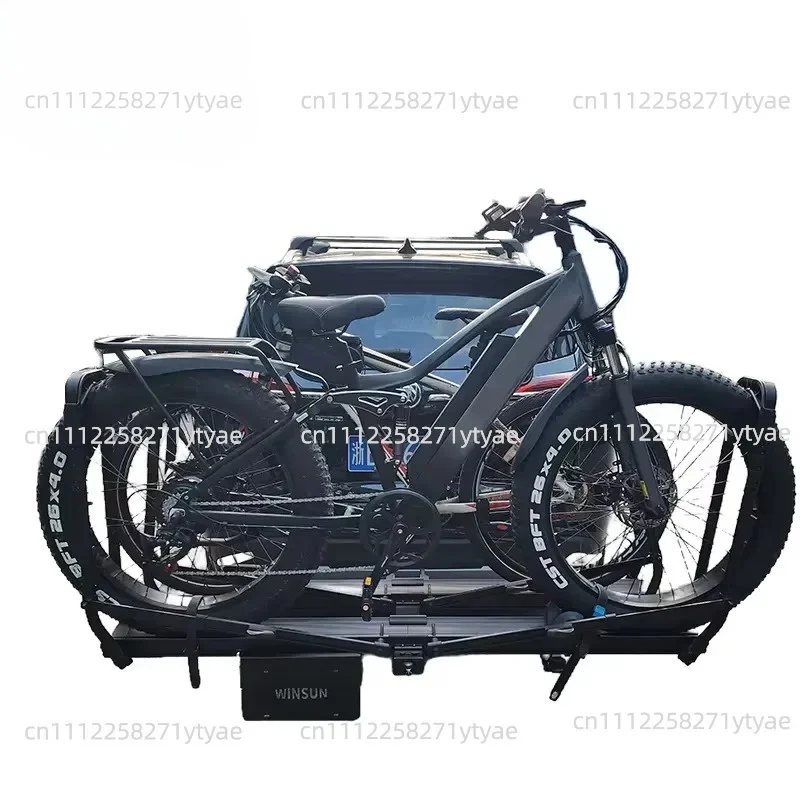SUV Minivan Car Truck Roof Rack 190 lbs Platform Tray 2 Bicycle Fat Tire Rack Bracket Install Hooking Device Travel Bicycle
