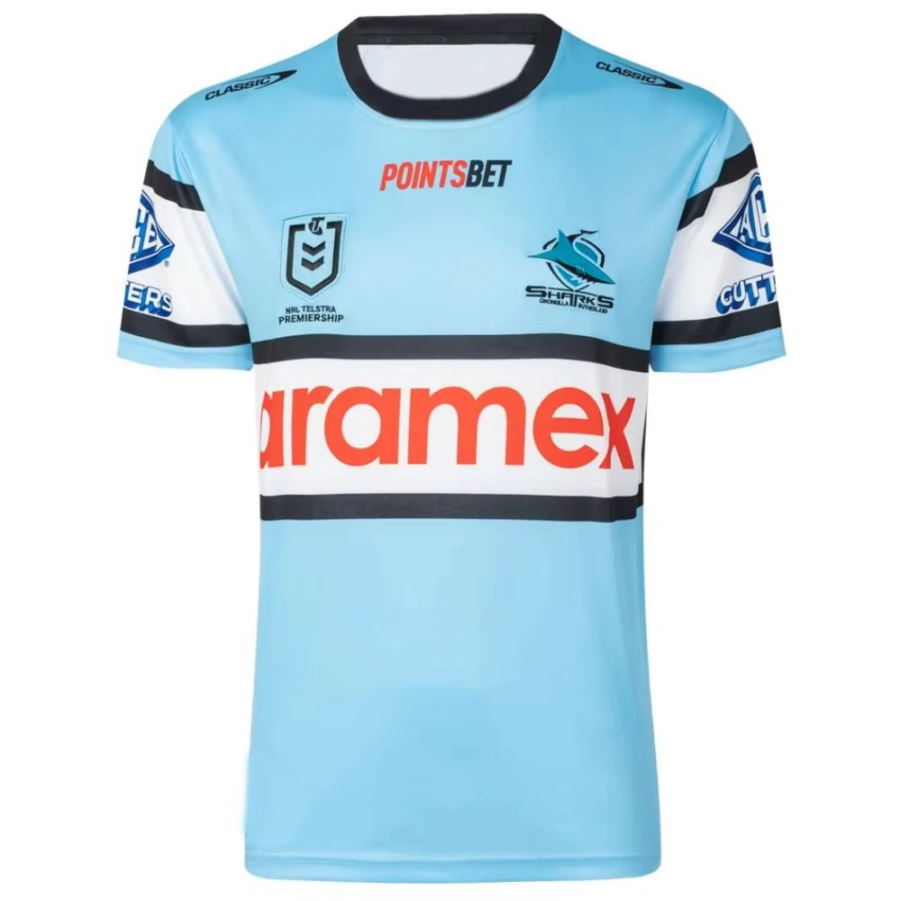 جديد حار بيع توقيع 2025 كرونولا أسماك القرش NRL الرجبي الدوري جيرسي-دليل COA-26 توقيع الاطفال الكبار التجفيف السريع تي شيرت
