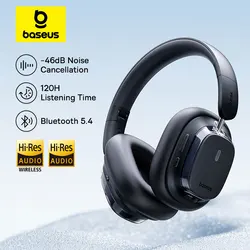 Baseus Bowie 10 Max Wireless Headphones 46dB Hybrid Active Noise Cancellation Earphones Bluetooth 5.4 Hi-Res LHDC Headset 120H