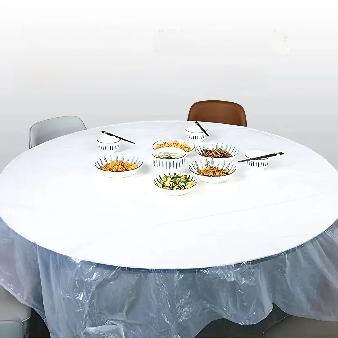 

Одноразовая водонепроницаемая пластиковая скатерть Thiened для свадьбы и коммерческого использования, круглая и прямоугольная для пикников и дома