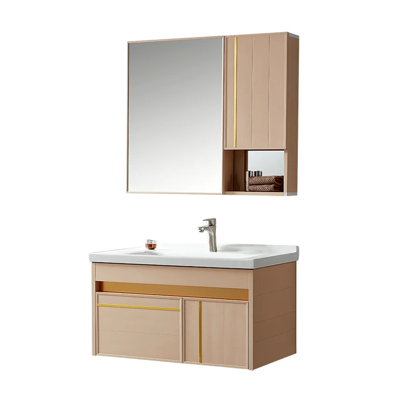 

Luxury Wall Mounted Rectangle Mirror Sink Bathroom Cabinet Organizer Sets Bathroom Vanity Bathroom Funiture