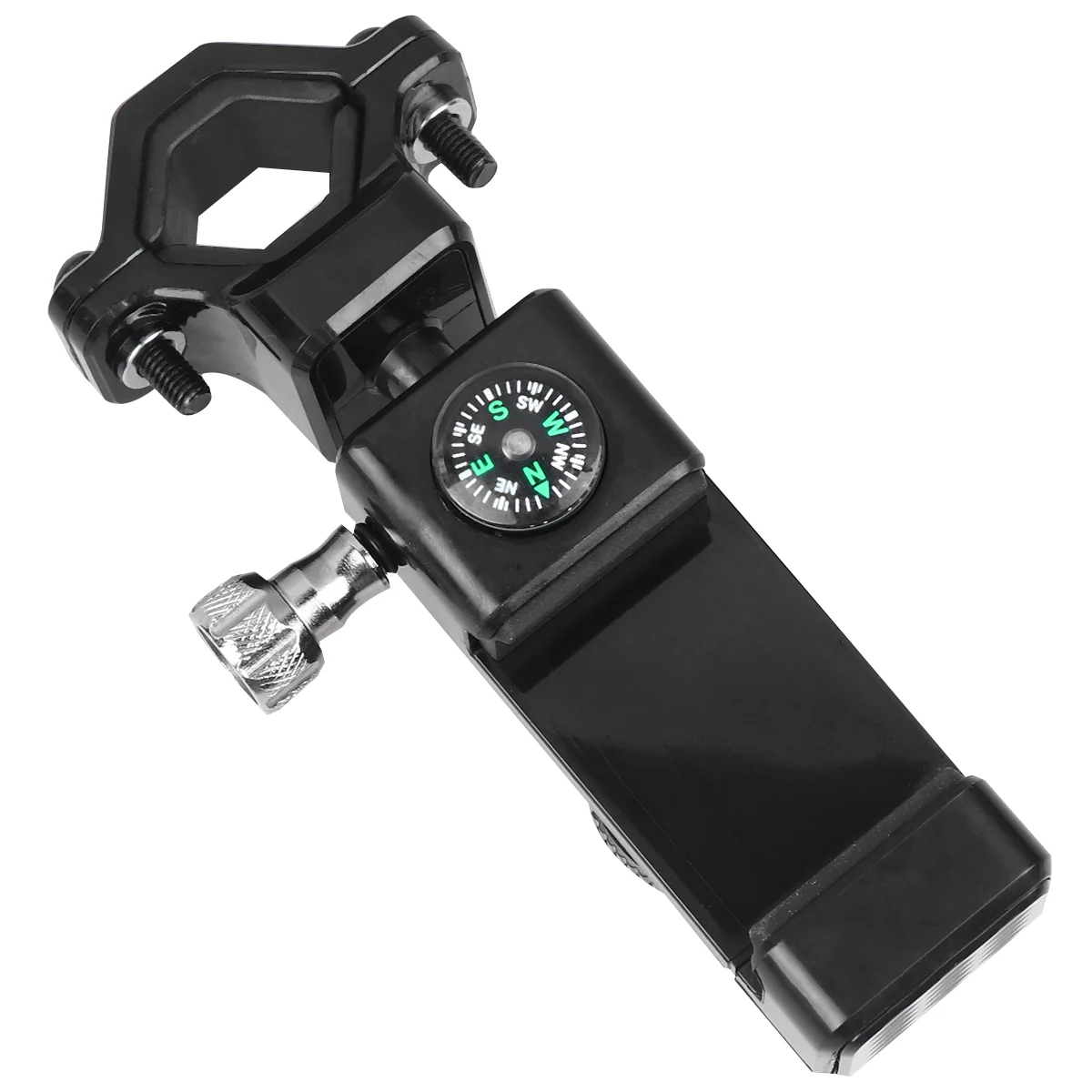 Bike Stand E bike Handlebar Mount Telephone Holder Black Bracket 360 Degree Rotation Theft Screw Compass