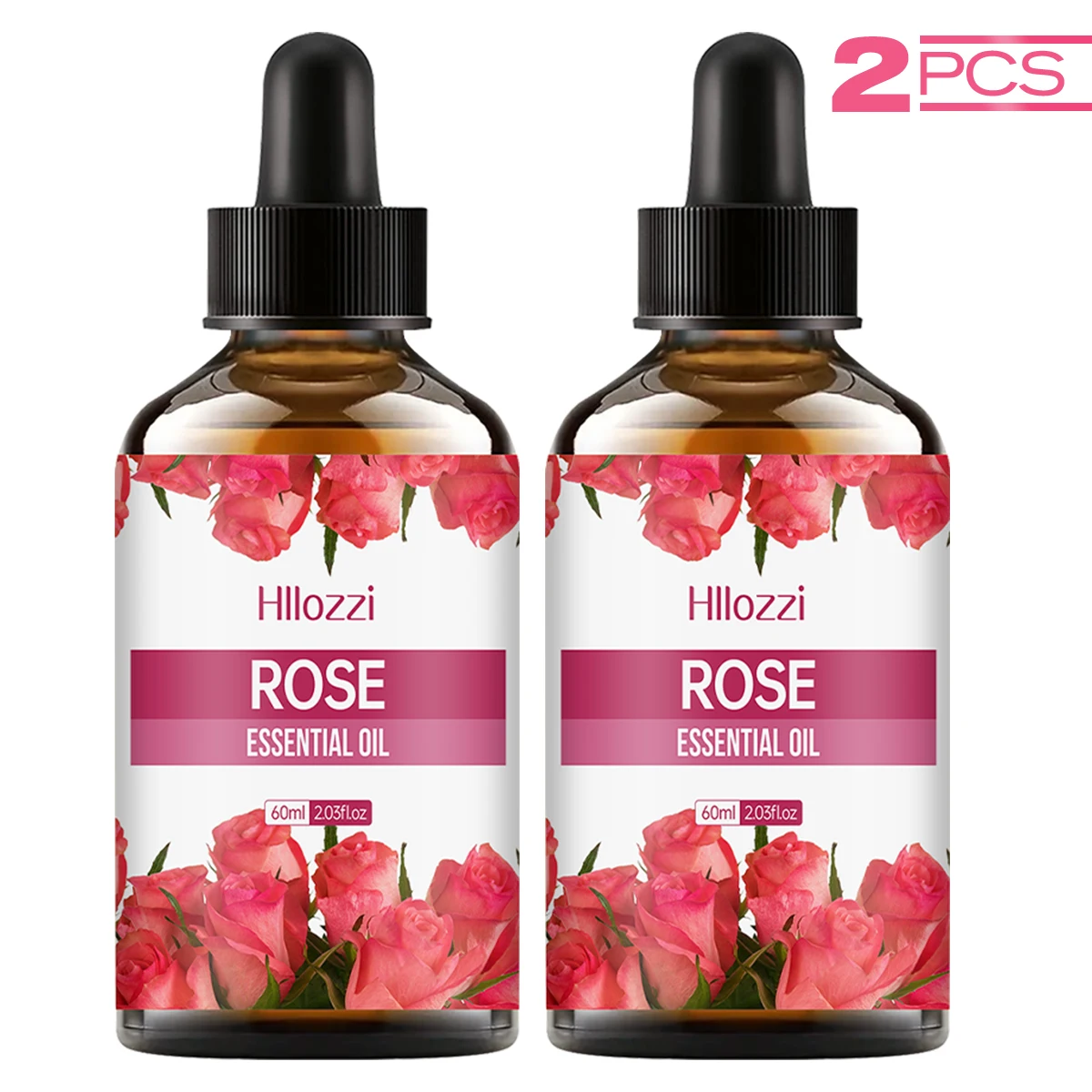

Rose essential oil 2pcs, nourishes hair and skin, gentle moisturizing, great for massage, humidifier and DIY candle making