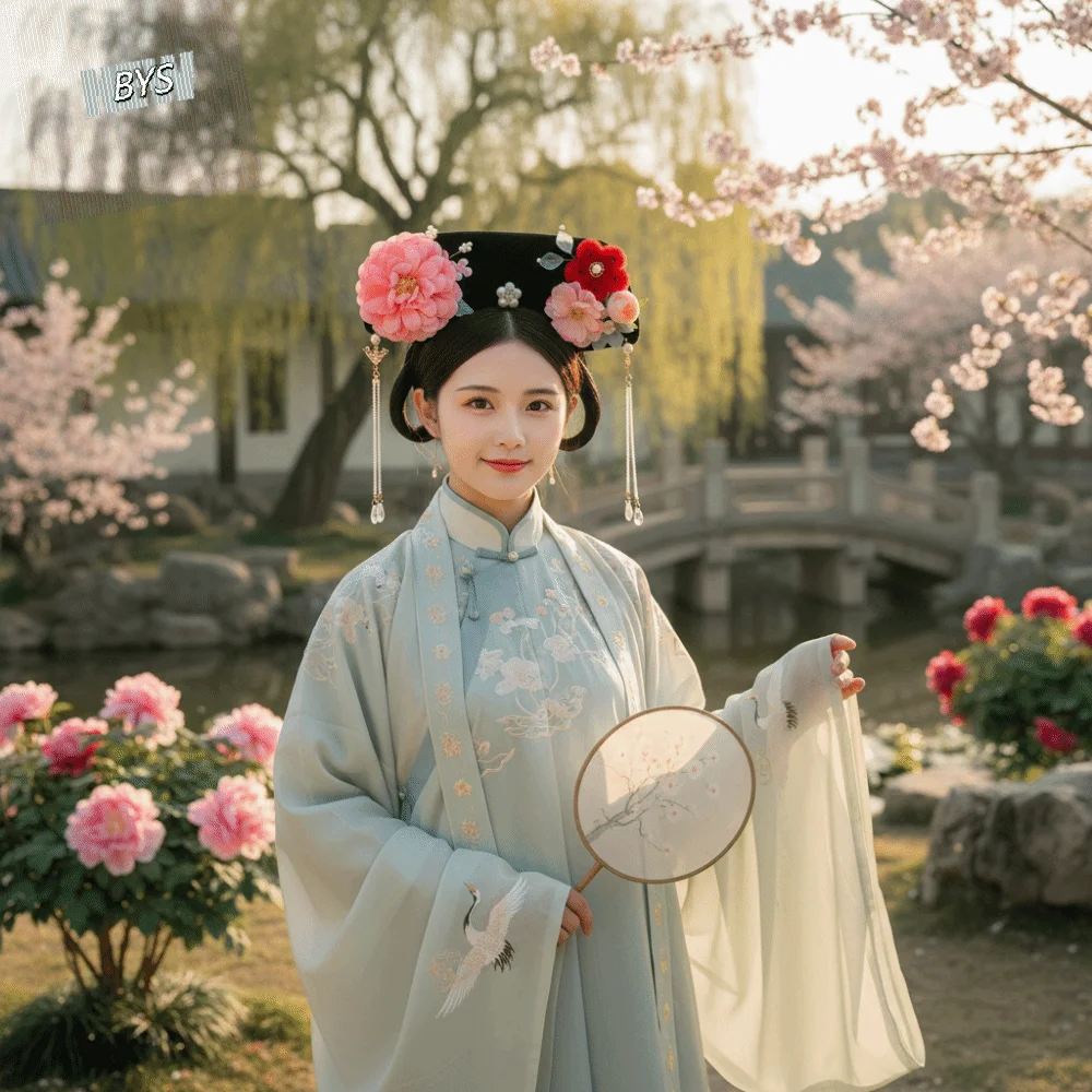 

Chinese Royal Style Flower Headwear Traditional Non-slip Hanfu Headband with Tassel Ancient Style Hair Hoop for Women Girls