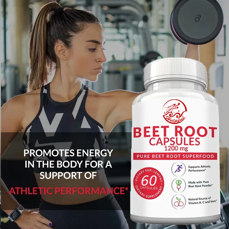 Beetroot 60 capsules -1200 milligrams per serving - support blood pressure, exercise performance, digestion, immune system